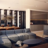 Интерьер квартиры в ЖК `Гранд Парк`, 150 кв.м.