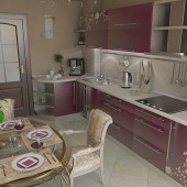 Фиолетовые кухни