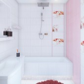 Розовые ванные комнаты