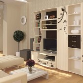 Светлая стенка для гостиной Сорбонна 1