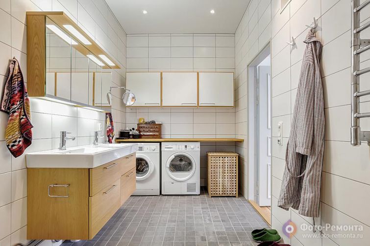 Дизайн белой ванной комнаты