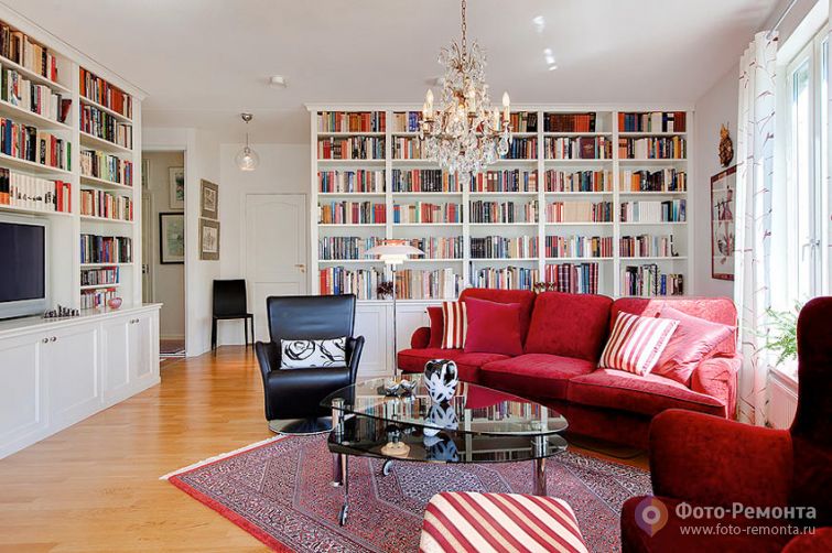 Интерьер двухкомнатной квартиры с большой террасой