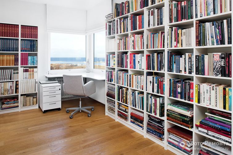  Домашний кабинет белый цвет 