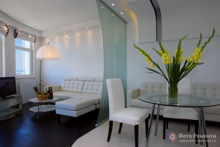 Дизайн интерьера квартиры-студии в морском стиле