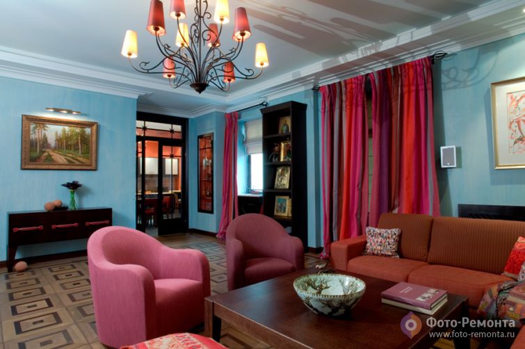  Гостиная синий цвет