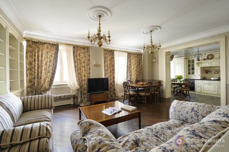  Ремонт гостиной английский стиль