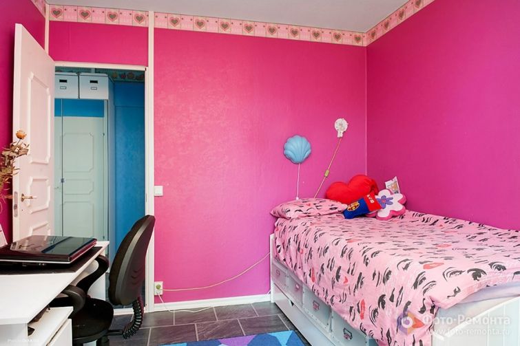 Дизайн детской в розовом цвете
