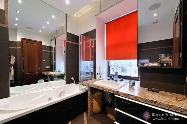  Оформление ванной комнаты в темных тонах