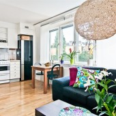 Дизайн кухни, вид с гостиной