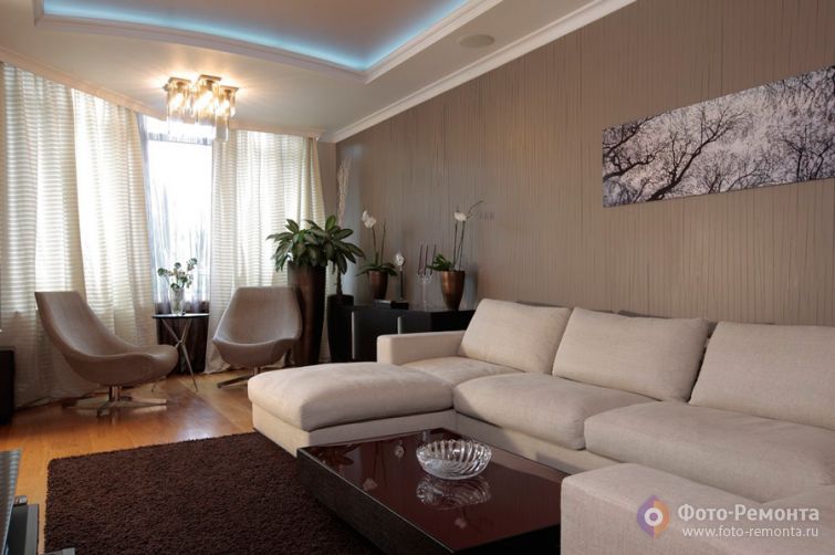 Дизайн квартиры в бежевых и коричневых тонах