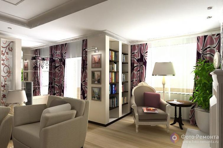  Дизайн интерьера большой гостиной