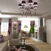 Фиолетовые гостиные фото - дизайн интерьера