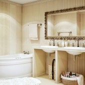 Бежевые ванные комнаты фото - дизайн интерьера