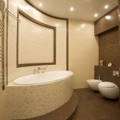 Бежевые ванные комнаты фото - дизайн интерьера