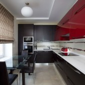 Красные кухни фото - дизайн интерьера