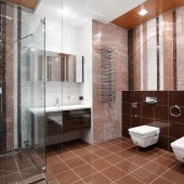 Коричневые ванные комнаты фото - дизайн интерьера