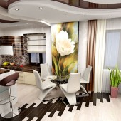 Столовая зона и кухня