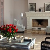 Гостиная с камином