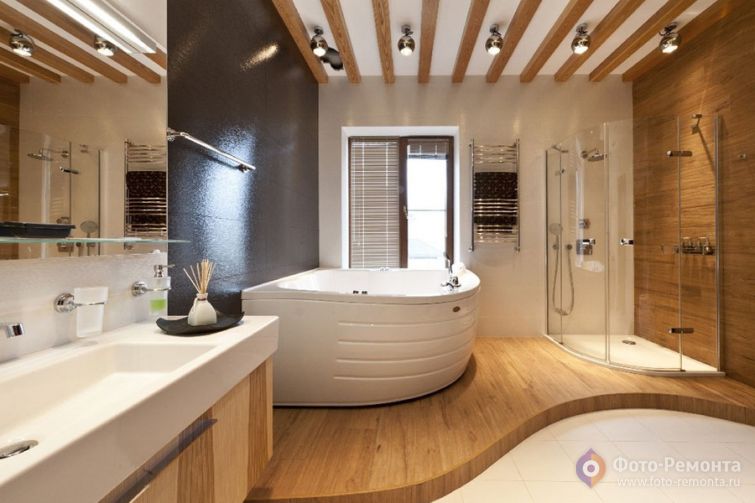 Интерьер коричневой ванной