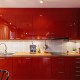 Красная кухонная мебель