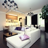 Гостиная, вид на кухню