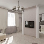 Гостиная, вид на кухню