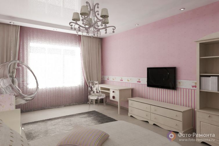 Розовые детские комнаты