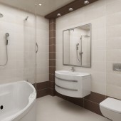 Бежевые ванные комнаты фото - дизайн интерьера