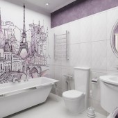 Фиолетово-белый дизайн ванной от DecArt