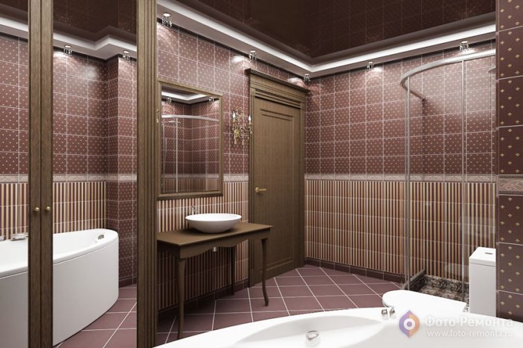  Интерьер большой ванной комнаты