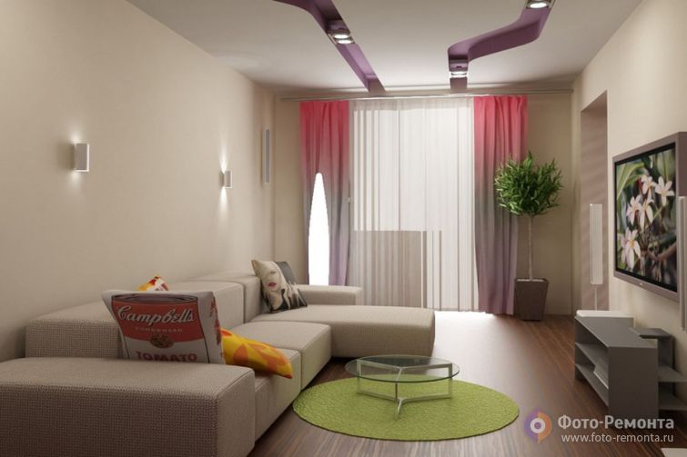  Гостиная в бежевом цвете