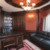 Домашний кабинет в темных тонах фото - дизайн интерьера