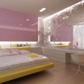 Фиолетовые спальни фото - дизайн интерьера