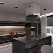 Кухня в темных тонах