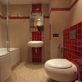 Красные ванные комнаты фото - дизайн интерьера
