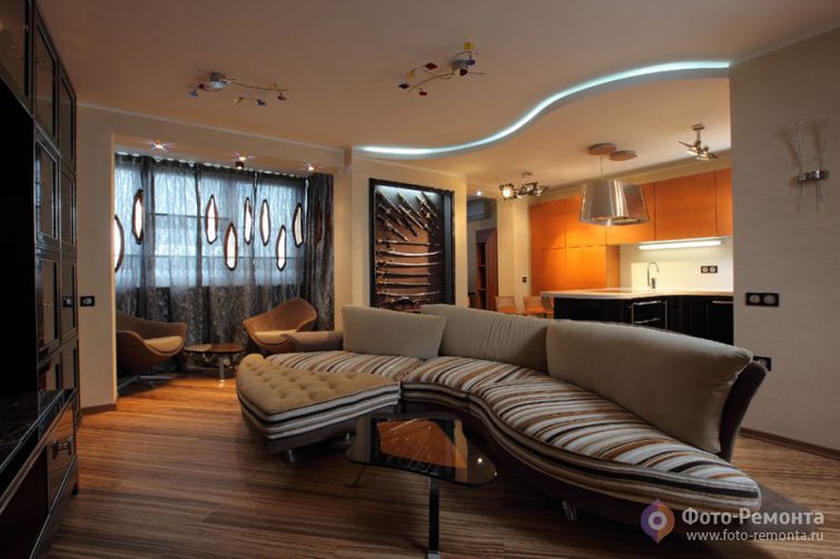 Дизайн однокомнатной квартиры, 46 кв.м. 