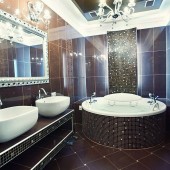 Ванные комнаты в темных тонах фото - дизайн интерьера