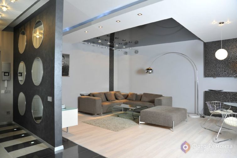 Интерьер квартиры в современном стиле, 100 кв.м.