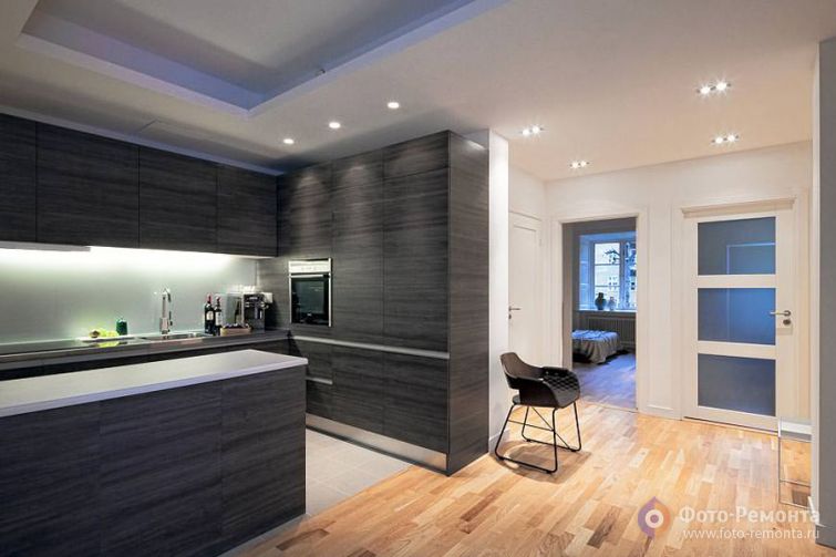 Интерьер кухни в серых тонах, Швеция