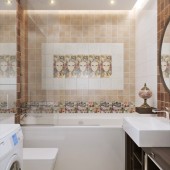 Бежевые ванные комнаты фото - дизайн интерьера