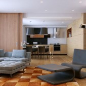 Гостиная, вид на кухню