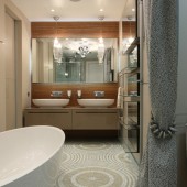 Бежевые ванные комнаты фото - дизайн интерьера