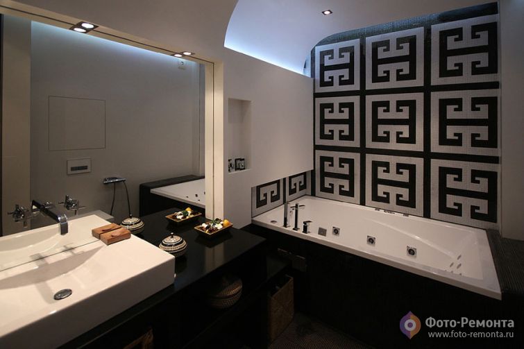 Интерьер ванной комнаты в квартире по ул. Дивенской