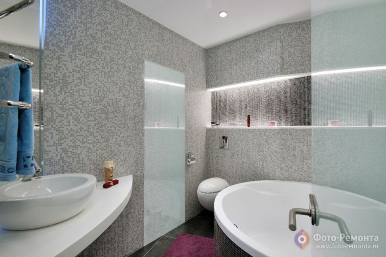  Дизайн ванной комнаты в сером цвете