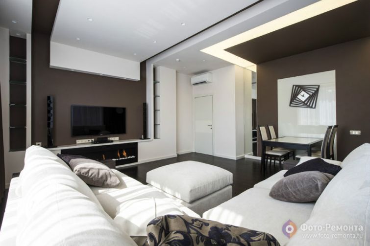  Ремонт гостиной большого размера