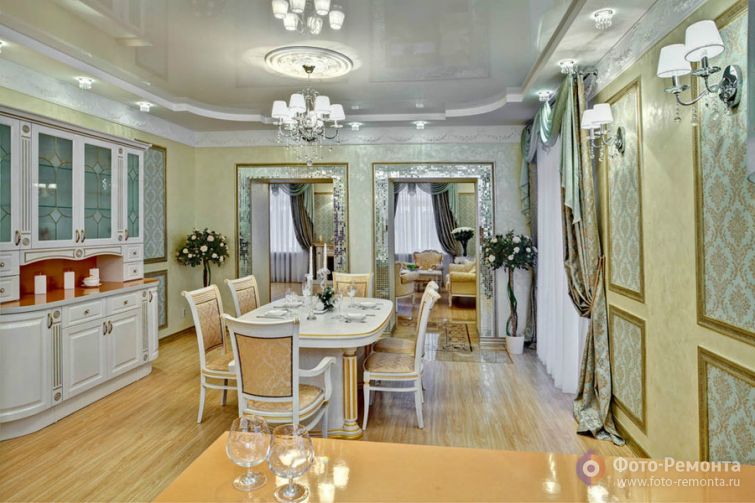  Оформление большой столовой комнаты