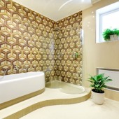 Бежевые ванные комнаты фото - дизайн интерьера