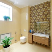 Бежевые ванные комнаты фото - дизайн интерьера