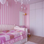 Розовые детские комнаты фото - дизайн интерьера