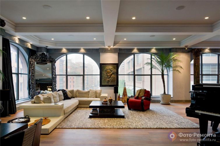 Интерьер лофта в Нью-Йорке, 320 кв.м.